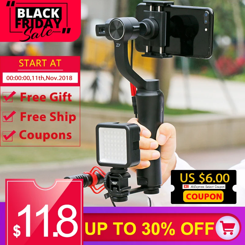 

Ulanzi Bracket Stand Mount Clip Adapter with 3 Cold Shoe for Light or Microphone when Smooth 4 Q Osmo mobile 2 Vimble 2 Gimbal