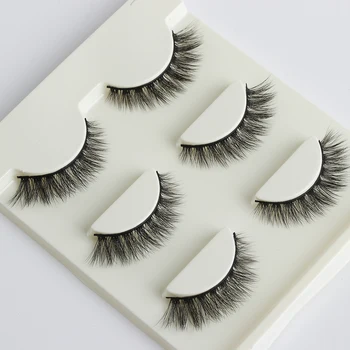 

3 Pairs Mink Eyelashes Mink Lashes HandMade Full Strip Lashes Curled Natural Long Style False Eye Lashes Extension Makeup tool