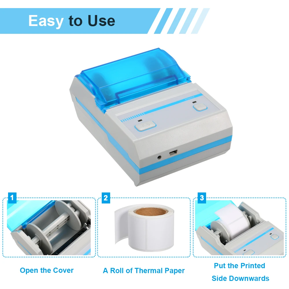 Wireless 58mm BT Direct Qr Code Sticker Clothing Printer Barcode ...