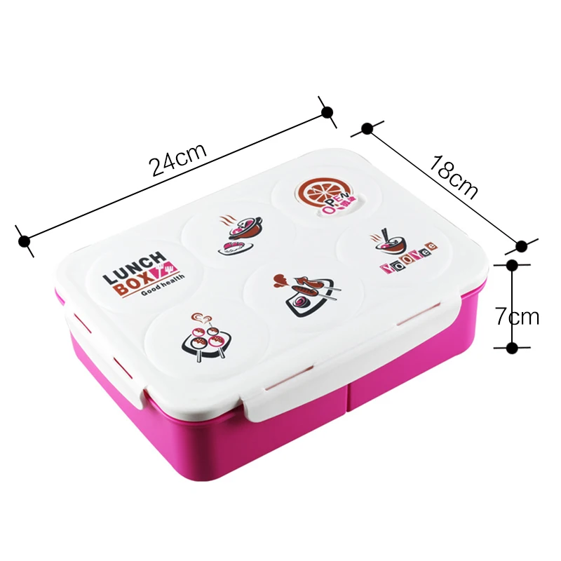 Практичный Ланч бокс Bento Box с разделителем мисками и ложкой отлично подходит для