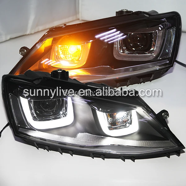 

For VW New Jetta MK6 LED Headlight U type SY With HID kit in low beam