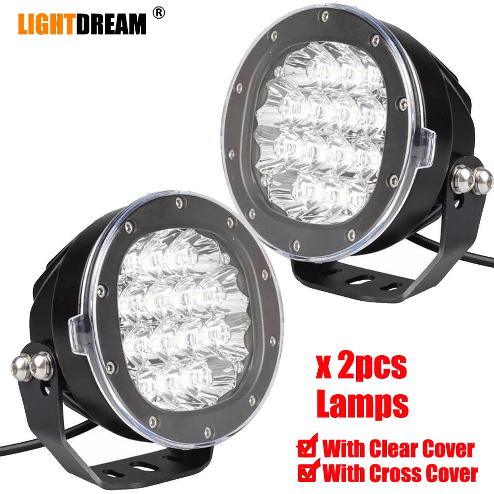 

5 Inch Round Led Driving Light 80W 5800LM Front Bumper Grille Guards Spotlights for Offroad Wrangler JK TJ YJ x2pcs/lots