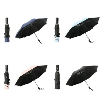 

23 Inch Automatic Reversible Umbrella Inverted Reverse Foldable 3 Folding Travel Compact Anti-UV 8 Ribs
