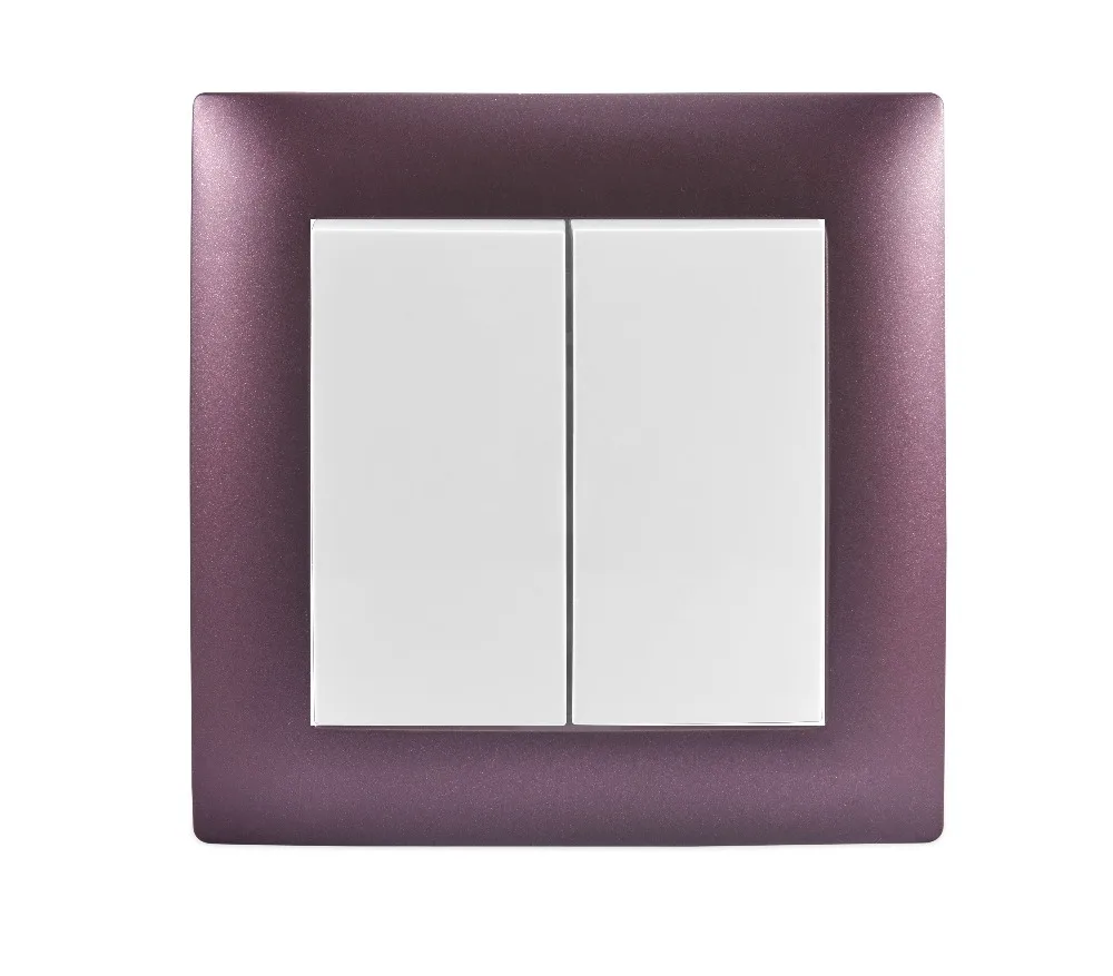 light switch wall switch Purple two gang European Colorful inset wall