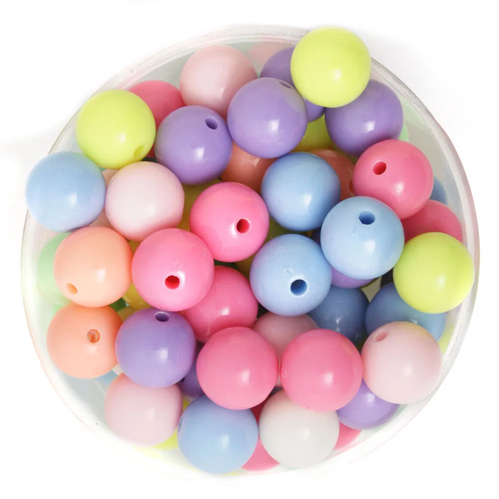 

4/6/8/10/12mm Acrylic Beads Loose Spacer Beads Mixed Color Plastic Beads For Jewelry Making Necklace Bracelet DIY