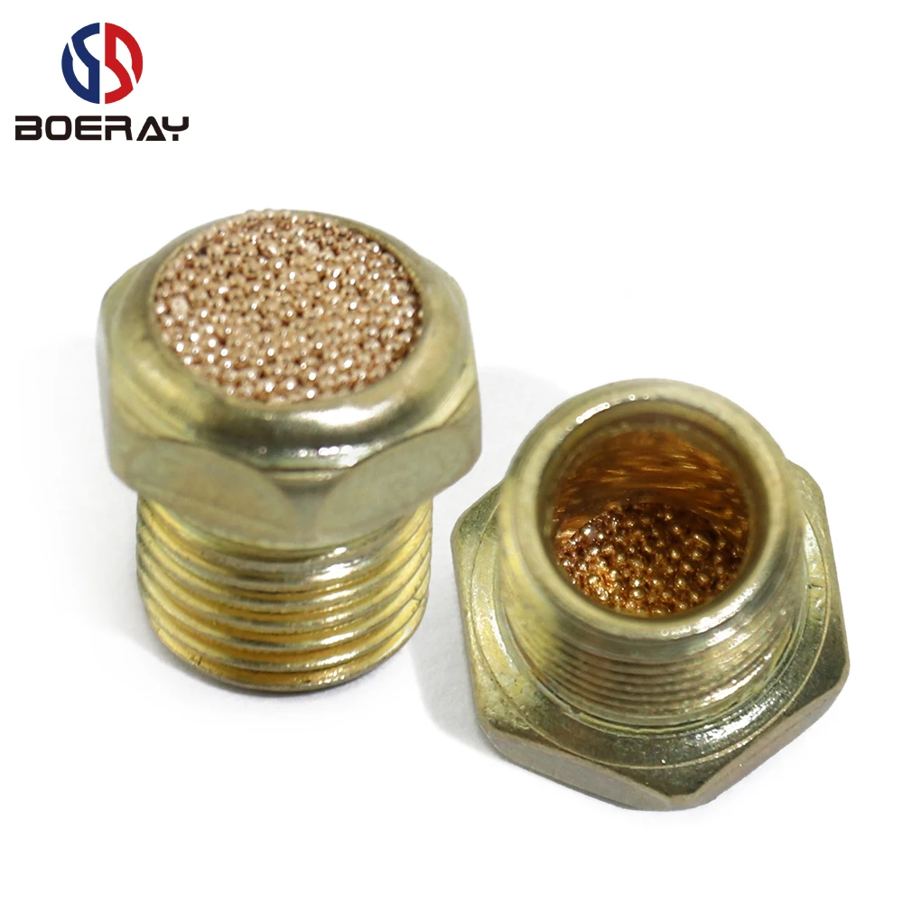 Boerray 50 шт. M5 1/8 &quot1/4&quot 3/8 &quot3/4&quot 1/2 &quotПневматический Глушитель латунный глушитель
