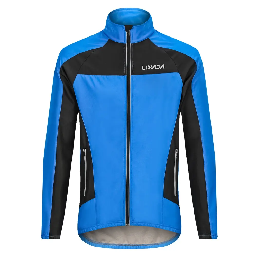 Мужская зимняя куртка Lixada для велоспорта, ветрозащитная теплая флисовая куртка с длинным рукавом для езды на велосипеде, велосипедная штормовка, одежда для велоспорта, куртка