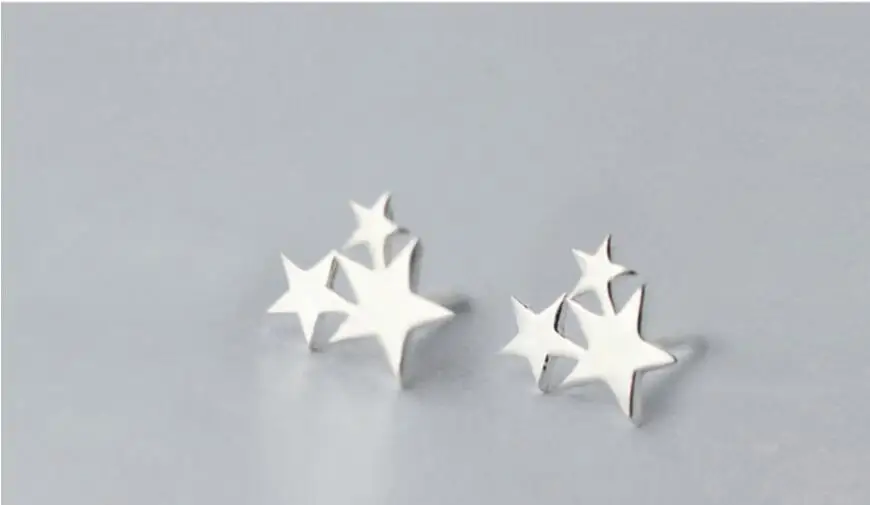 Серебро 925 пробы Серьги-гвоздики со звёздочками для Для женщин гипоаллергенный Свадебные ювелирные изделия женские Серьги Brincos, можно носить с A123