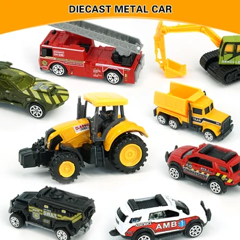 

Toy Car 6PCS/lot Mini Diecast Construction Vehicle 7 Styles Model Metal toys Car Tractor Toy Dump Truck Model for children gift
