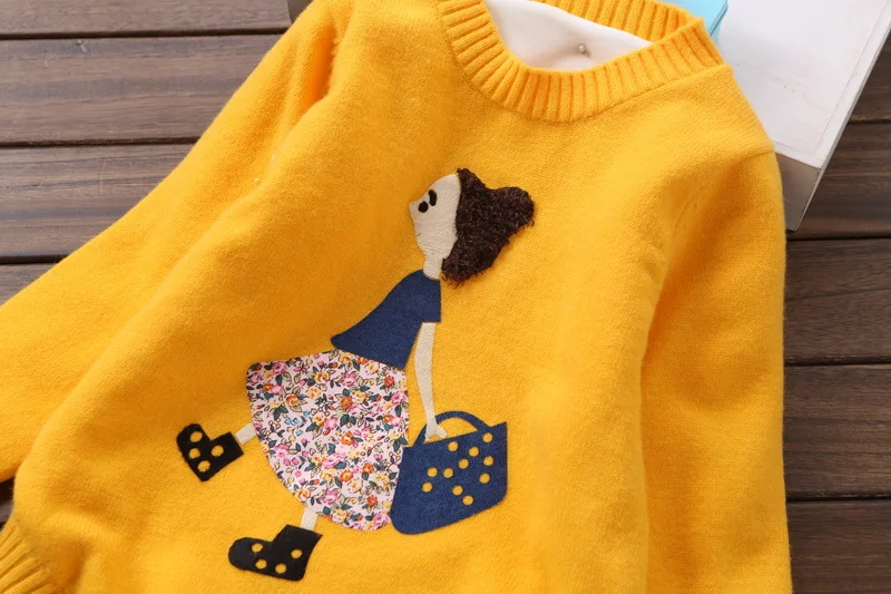 Новые модные свитера для девочек Одежда для девочек 6-12 лет зимние свитера, толстый свитер для зимы T88001
