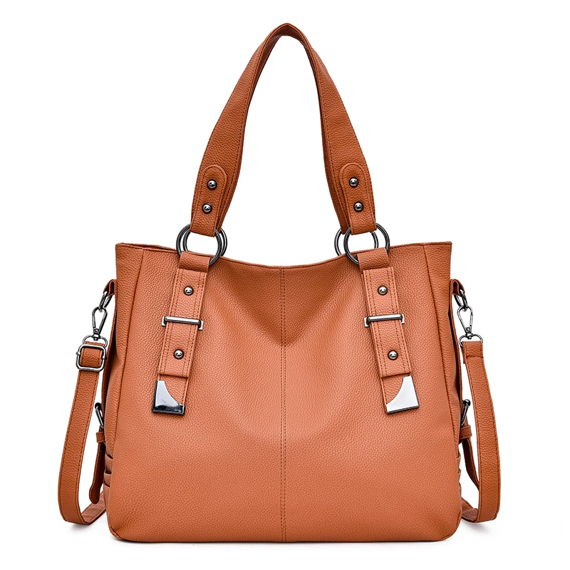 Дизайнерские женские Сумки из искусственной кожи, сумки-мессенджеры, дамские портативные сумки на плечо, офисные женские сумки, большая сумка - Цвет: brown