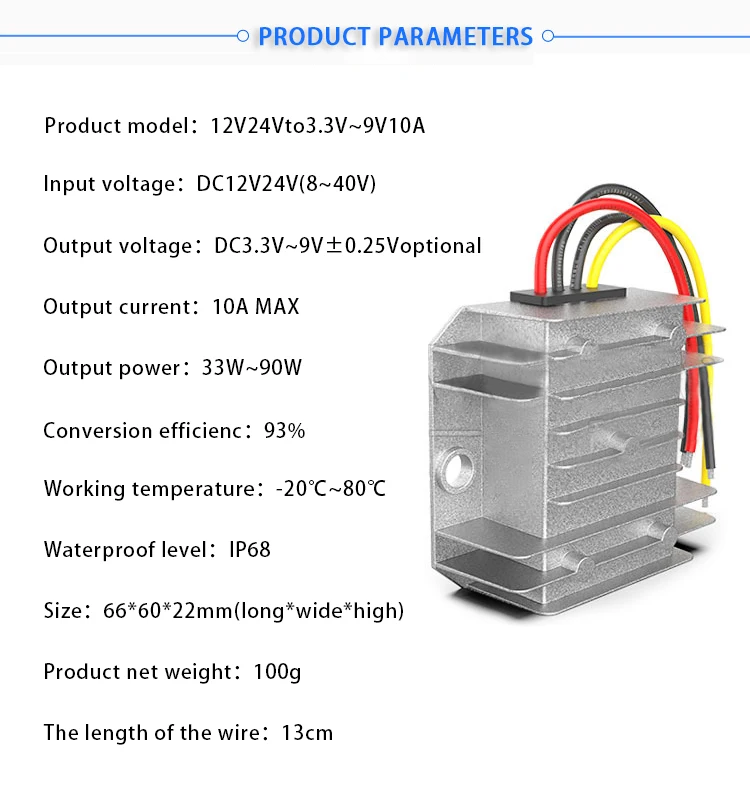 12V повышающий преобразователь постоянного тока 12V 24V до 3,3 V 3,7 V 4,2 V 5,6 V 7,5 V 9V 10A DC Питание модуль повышающего DC-DC Conversor автомобиля Питание