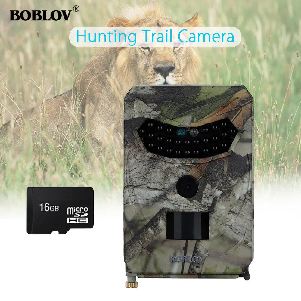 

BOBLOV PR-100 Trail Camera 12MP HD 1080P IP56 Night Vision Hunting Camera Wildlife Trigger Time 120degree Wide Angle 16GB TF