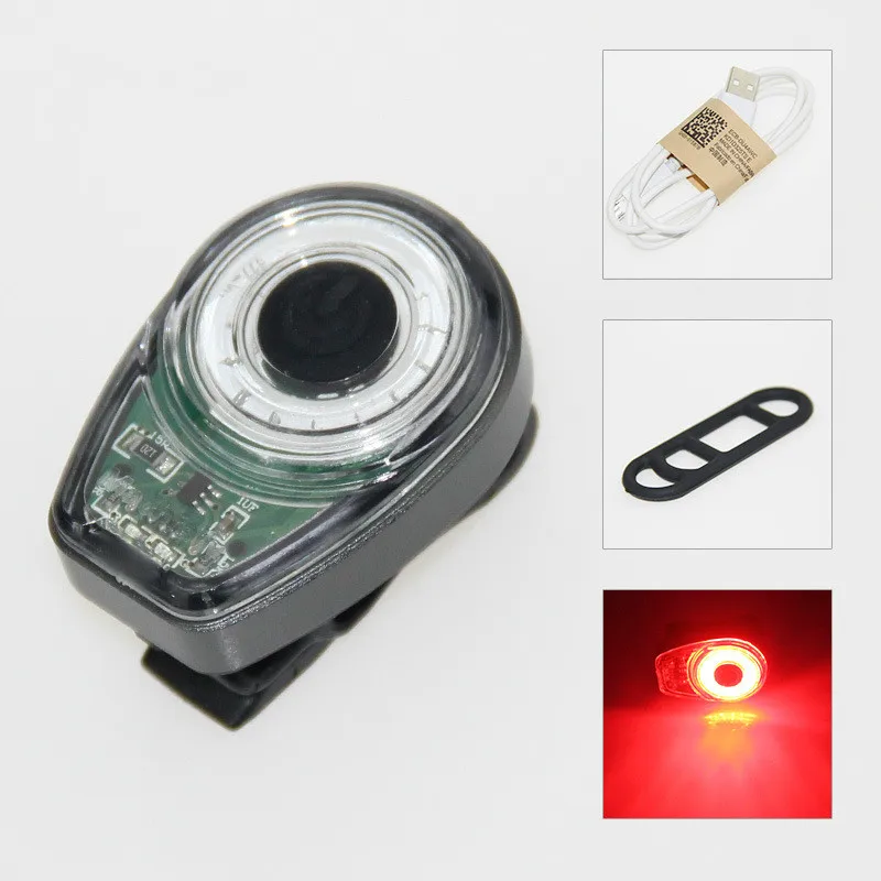 Best Smart Bicycle Tail Light USB Charging Warning Lights LED MTB Round Rear Back Safety Lamp Bike Accessory 2