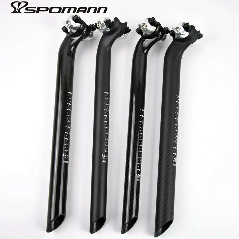 

Spomann Canote Carbono Bike Seatpost Mountain Road Bicycle Seat Tube 3k/UD black 27.2 / 30.8 / 31.6 *350mm bicycleta saddle stem