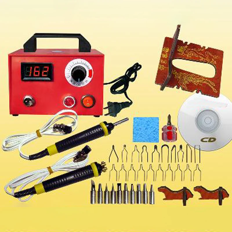 

DIY Craft Multifunction Pyrography Machine Digital Display Wood Burning Tool Set With Pyrography Pen Copper Heating Solder Gourd