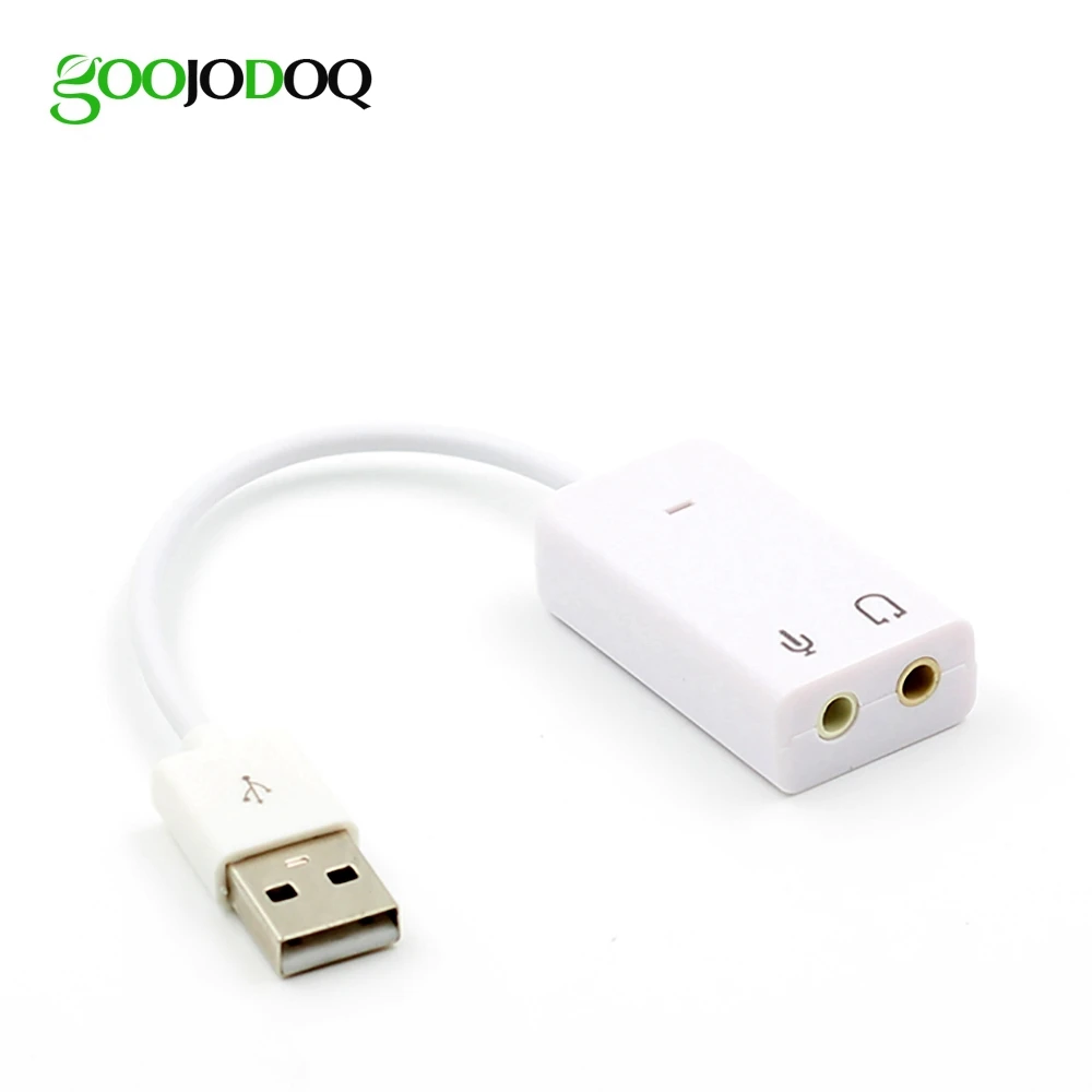 

100pcs USB Sound Card Virtual 7.1 3D External USB Audio Adapter USB to Jack 3.5mm Earphone Micphone for Laptop Notebook PC