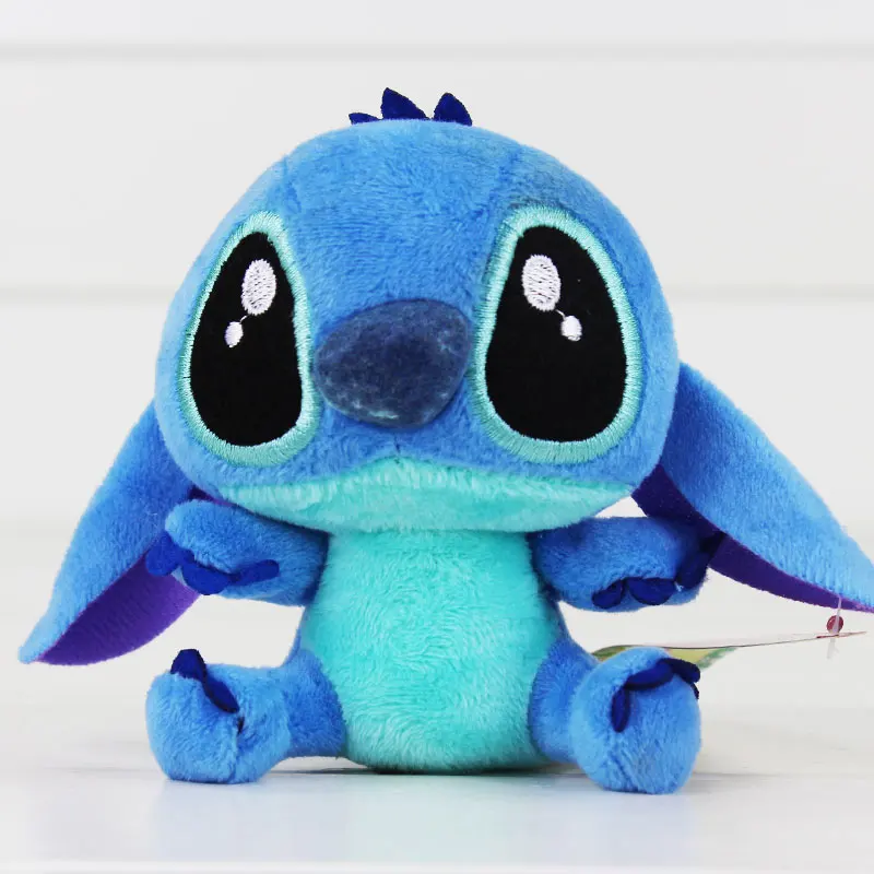 8-12cm Lilo a Stitch Plüsch Schlësselkëschte Soft Gestoppt Déieren Cute Rucksak Charms fir Kanner