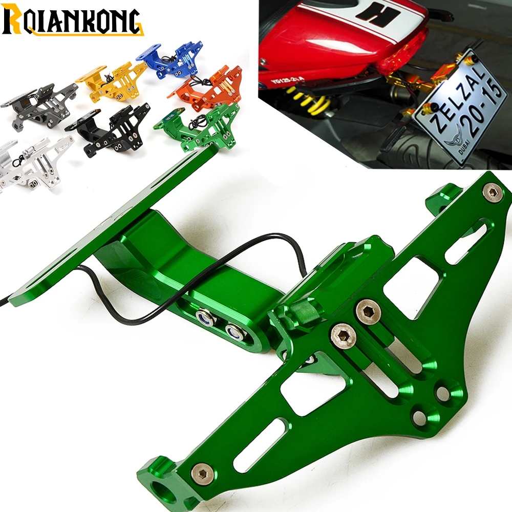 

Motorcycle License Plate Licence Plate Holder Frame Number Plate For Kawasaki ZRX1100 ZRX1200 ZX1100 ZZR1400 ninja250 Ninja 250S