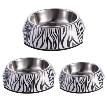

Animal Pattern Pet Bowl with Removable Melamine Stainless Steel Bowl Pet Dog Cat Supplies