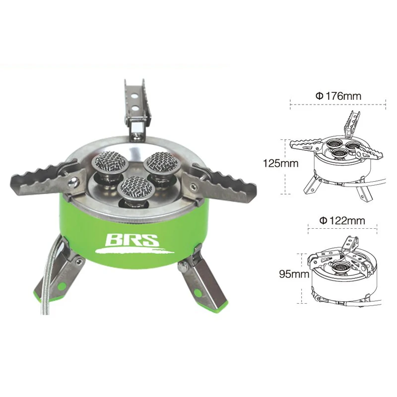  BRS Outdoor Gas Cooker Burner Camping Cooking Advantages Portable Folding 3 Fire Source Burner BRS-
