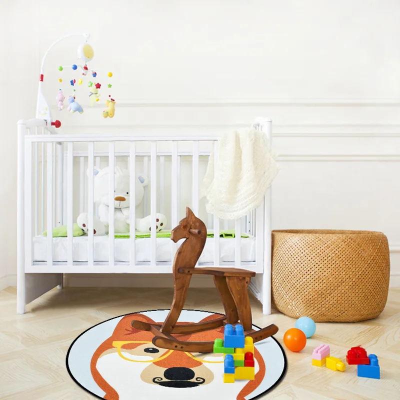 cartoon dog print round carpet doormat bedroom living room rug coffee table hanging basket chair mat kids room home floor mat in carpet from home garden - Hanging End Tables cartoon dog print round carpet doormat bedroom living room rug coffee table hanging basket chair mat kids room home floor mat in carpet from home garden - Hanging End Tables