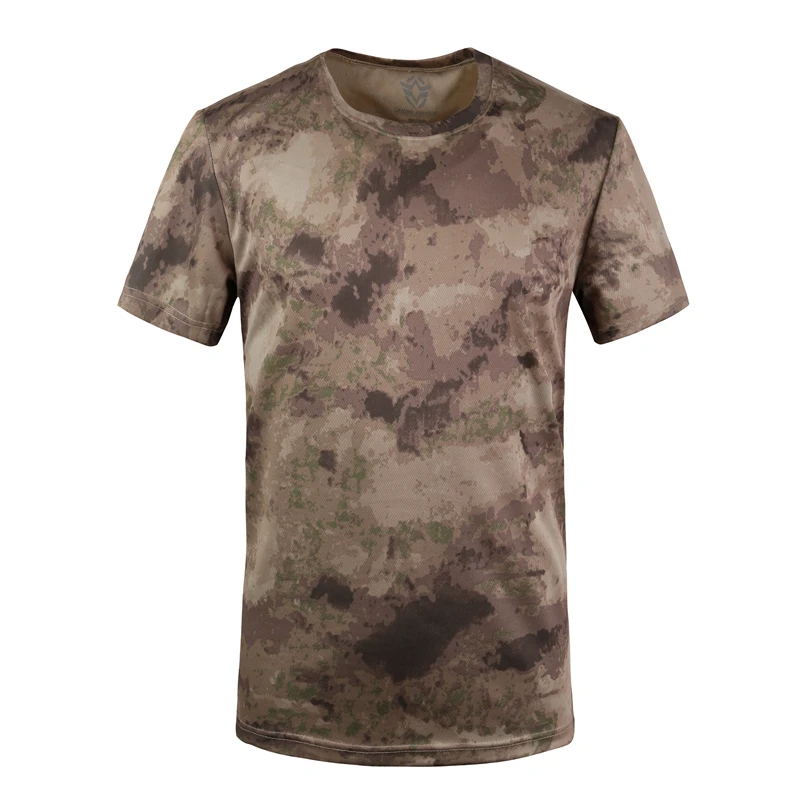 Мужская камуфляжная тактическая рубашка с коротким рукавом, быстросохнущая футболка, камуфляжные уличные рубашки в охотничьем стиле, военная армейская футболка
