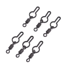 Матовый черный Роллинг быстроходные шарниры с твердым кольцом приманка для карпа длинный корпус Q-shaped Swing Snap Карп рыболовные аксессуары