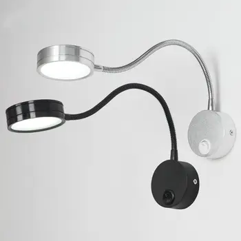 

4pcs New LED Wall Lamps 5W With Switch AC90-260V Bedroom Bedside Light Direction Adjustable Reading Lamp Home lighting ZBD0015
