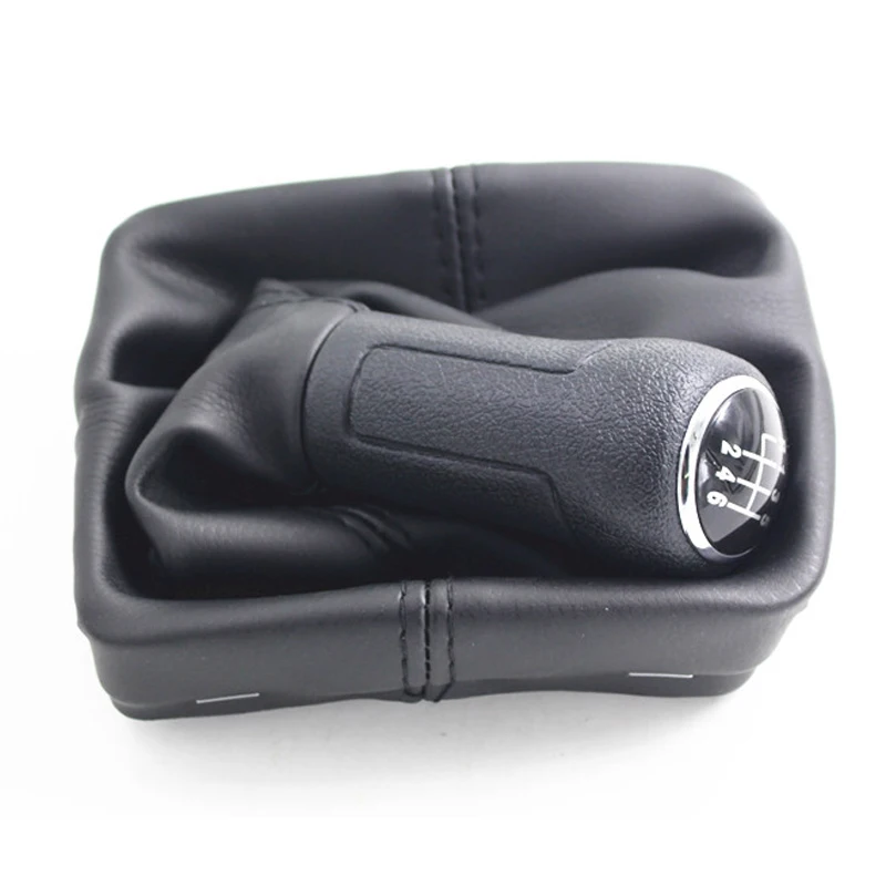 

Gear shift knobs Leather Gaitor plastic knob 5 Speed 6 Speed Gear Knob With PU Leather Boot Cover For Volkswagen Polo