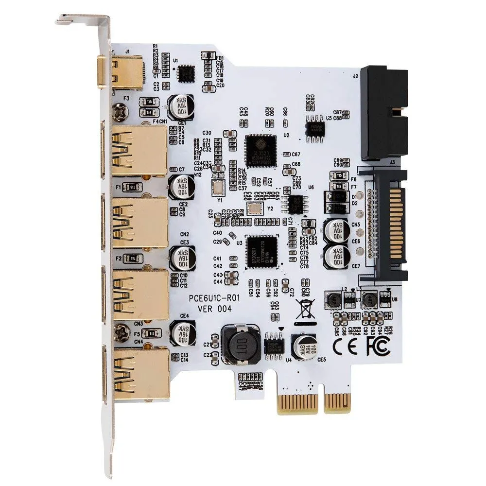 Добавить на карту USB 3,0 PCI-E Тип C карта расширения PCI Express PCI-E к USB 3,0 контроллер 5 портов+ 1 порт USB 3,1 карта PCI-E адаптер