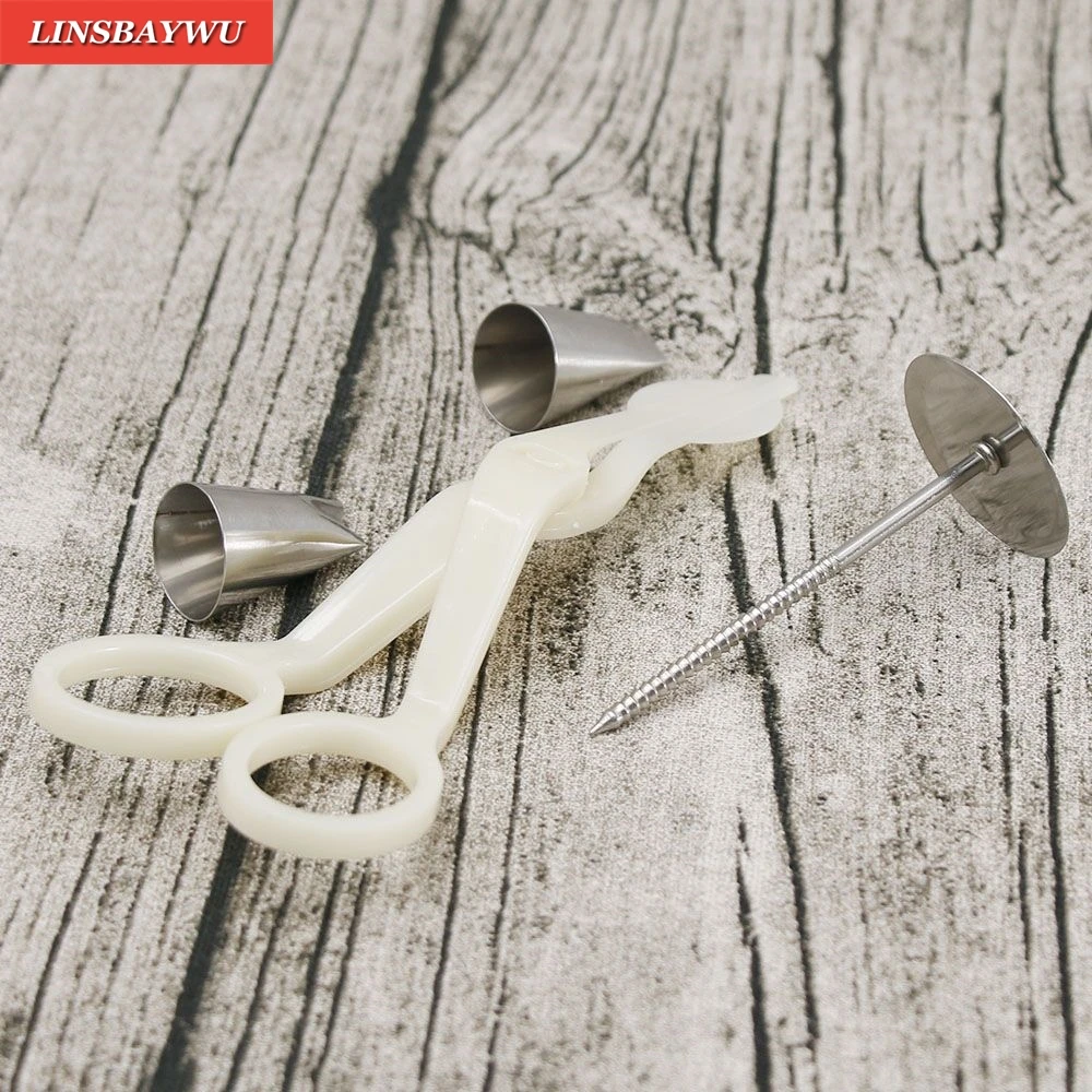 

4PCS/set Stainless Steel Icing Piping Nozzles Pastry Decoration Tips Nozzle Scissors Cupcake Flower Stand Cake Decoration