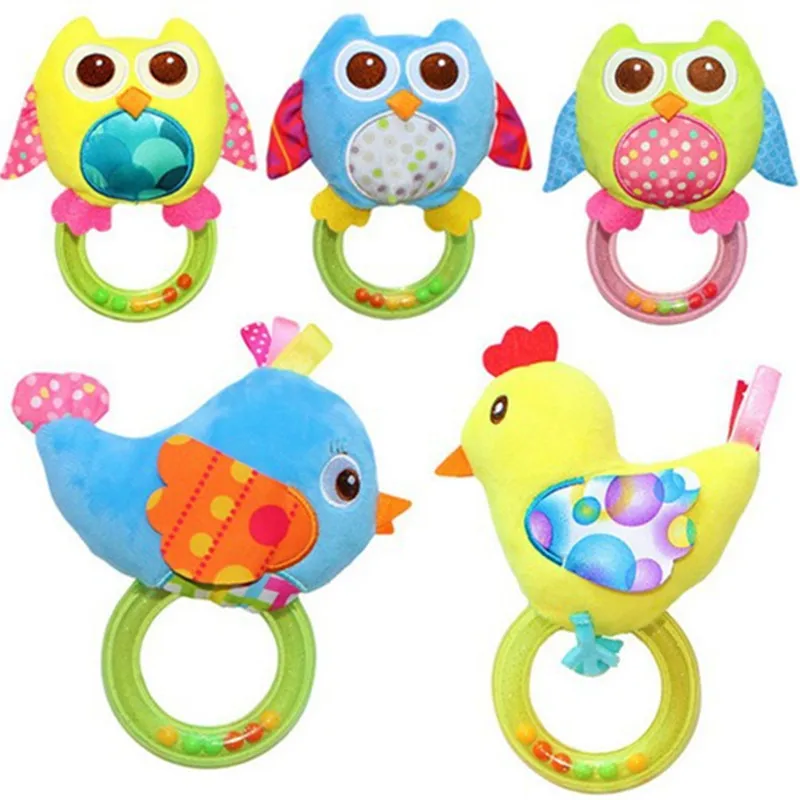 baby early educational toys Baby Rattle hand Bell Toy 4 Styles Owl Bird