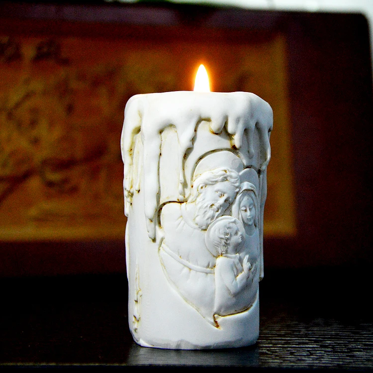 Силиконовая форма для свеч-форм с изображением католической святыни семья из трех подсвечников ручной работы форма держатель формы Арома каменные формы