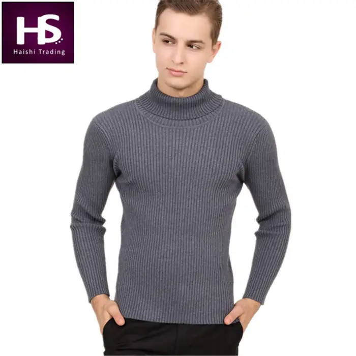 100% Cashmere Sweater Men 2015 Turtleneck Men Knitwear
