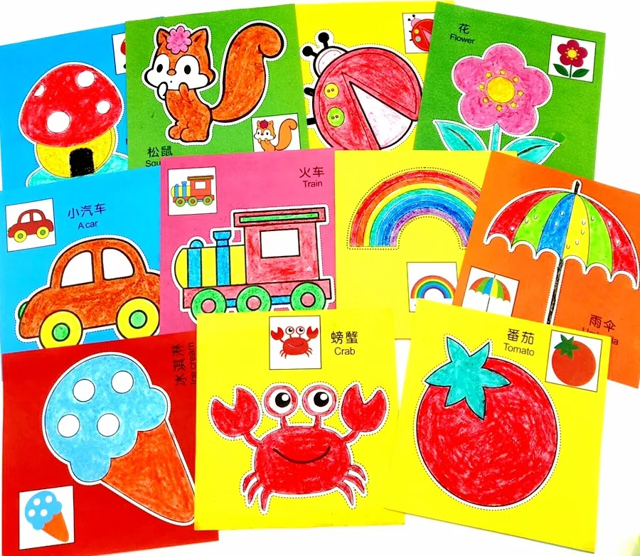 96 шт./48 шт. Детские Мультяшные цветные бумажные складные и режущие игрушки для детей Kingergarden Art Craft DIY Развивающие игрушки GYH