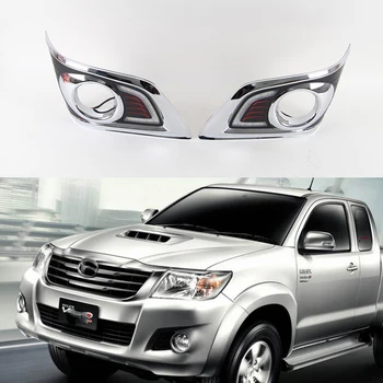 

Car Flashing 2 Pcs For Toyota Hilux VIGO CHAMP 2012 2013 2014 LED DRL Daylight Daytime Running lights Super Bright waterproof