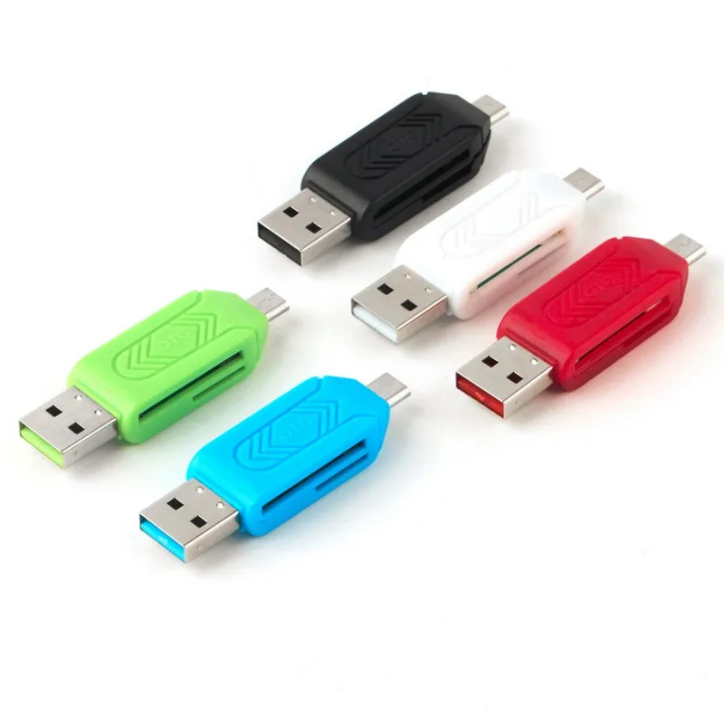 2 в 1 SD TF кард-ридер Micro USB OTG адаптер для samsung Android телефонов компьютер Micro USB зарядное устройство OTG конвертер кард-ридер