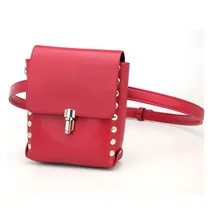 Модный крутой PU клетчатый поясной мешок с заклепками для украшения денег ремень женский кошелек для бара ночного клуба