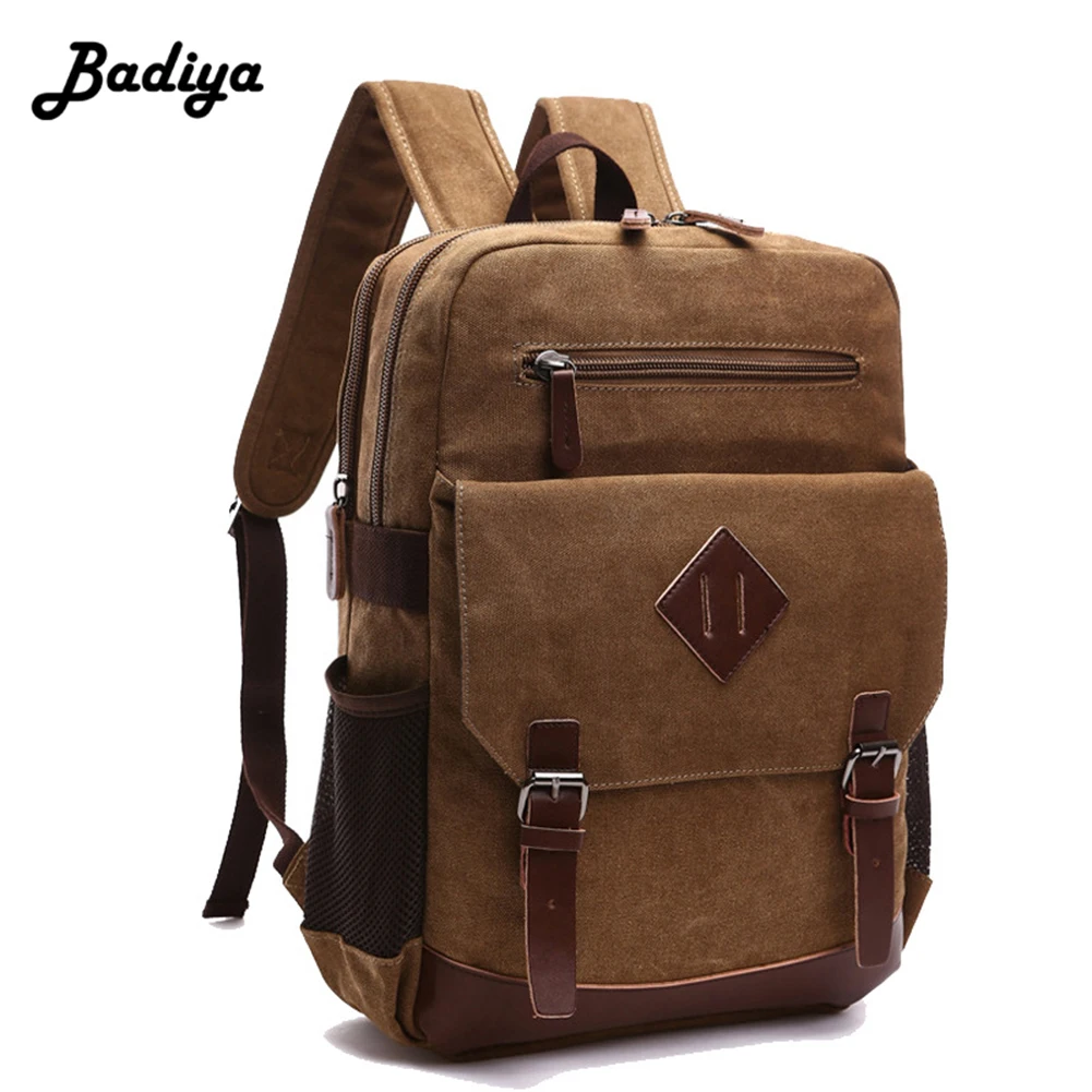 

New Men Canvas Backpack Laptop Vintage Shoulder Bag Casual Trevel Unisex Large Capacity Multifunction Moshila