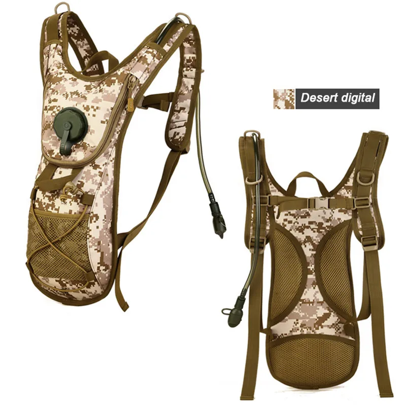 Мужской женский рюкзак 2.5L гидратации Модный водонепроницаемый нейлоновый Мужской Дорожный рюкзак для верховой езды повседневные камуфляжные походные сумки