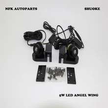 The Second Generation Car LED Angel Wing Light 12V 5W 2Pcs Ghost Shadow Light Car Door Welcome Lamp More Bright
