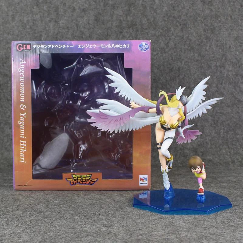 

9" 22cm Japan AnimeMegahouse Digital Yagami Hikari and Angewomon PVC Action Figure Toy In Box