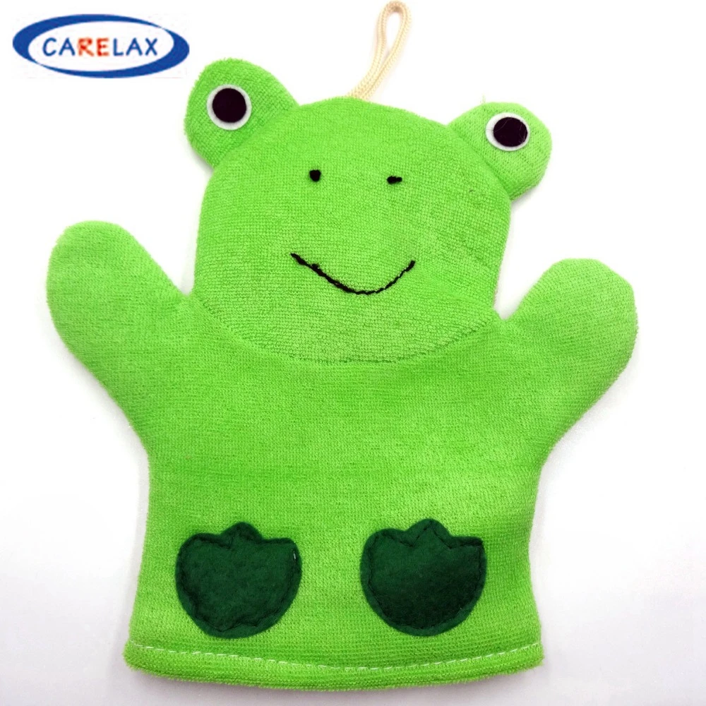 Carelax 1pc Cartoon Animal Frog Bath Glove Sponge For Body Washcloths Children Baby Cleaning Bath Towe Body Scrub Body Cottoncotton Body Aliexpress