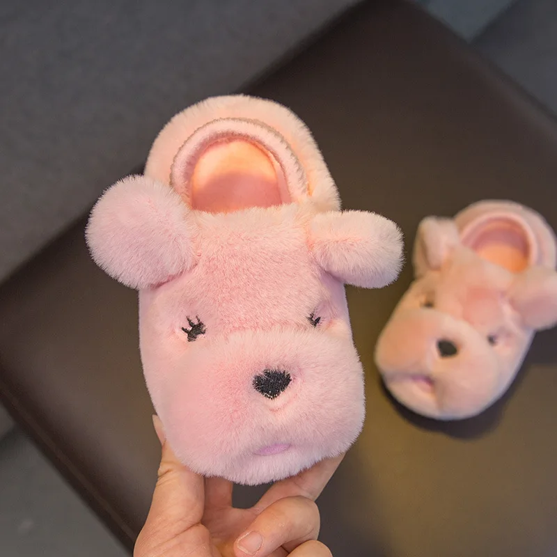 

Children Slippers Baby Home Shoes Girls Boys Kids Cartoon Dog Cotton Shoes Winter Boots Children Keep Warm Slippers