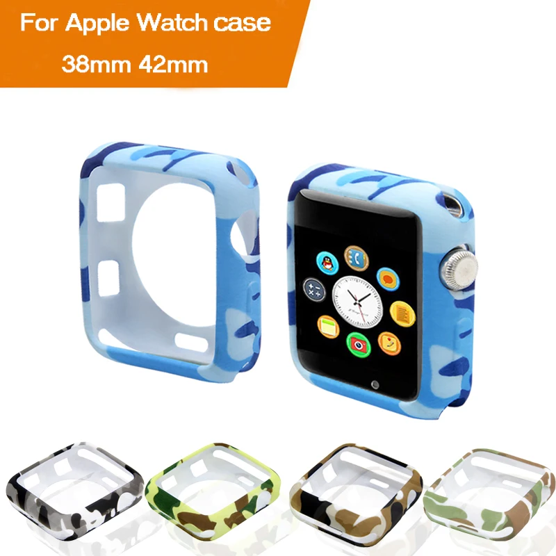 

Camouflage Soft Case cover For Apple Watch case 42/38mm Compatible for iWatch series 3 2 1 men & women watches Protective case