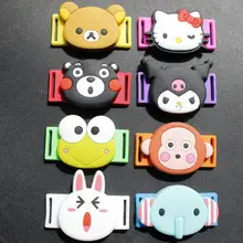 Модные Силиконовые пряжки для шнурков с принтом из мультфильмов одна пара