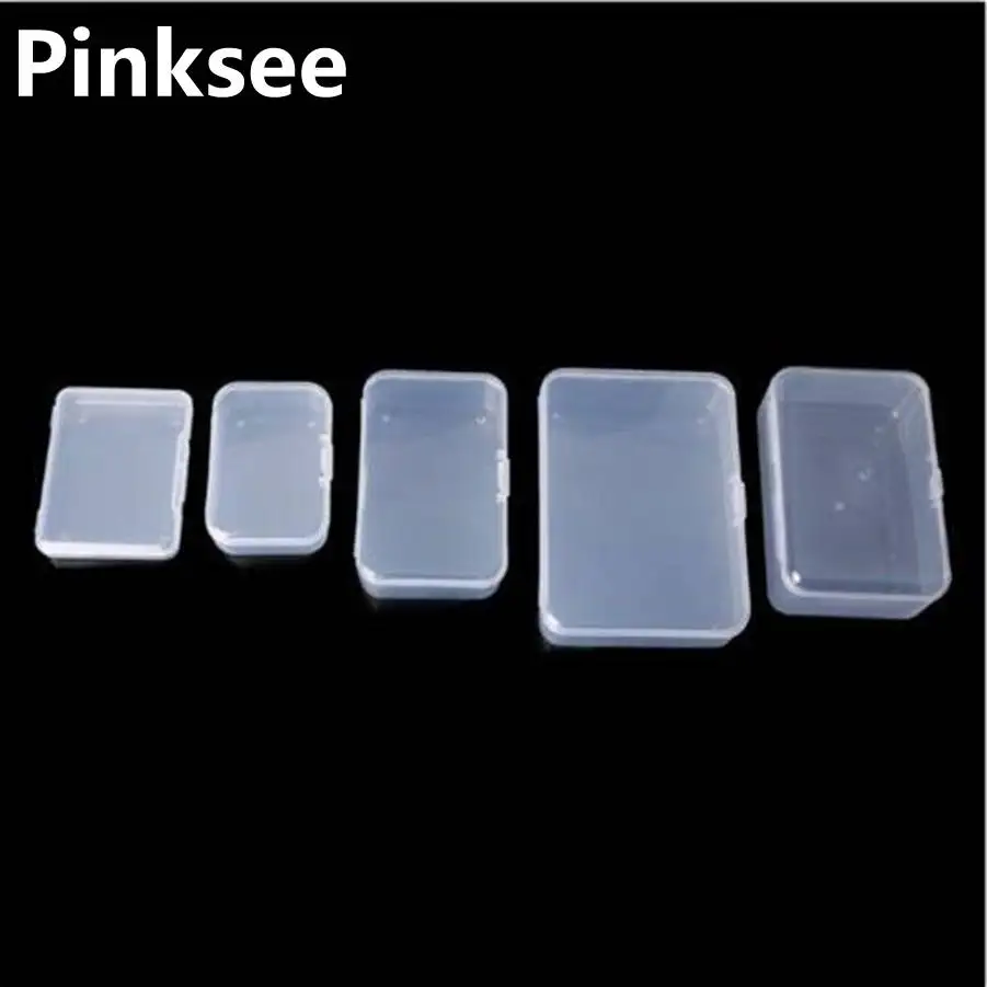 1PC Plastic Rectangular Clear Transparent Jewelry Storage Box Piercing Collection Container Organizer Display Case 8 Styles