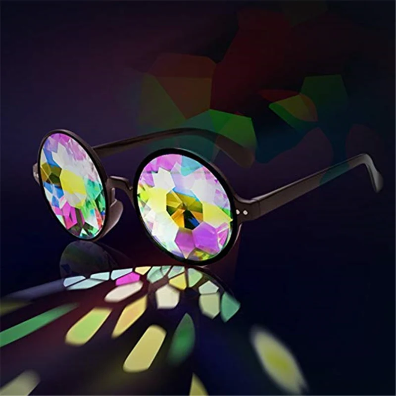 OULYLAN круглый Калейдоскоп очки для мужчин Rave фестиваль женщин брендовая дизайнерская Ретро голографический калейдоскоп солнцезащитные очки E