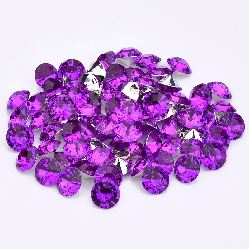 JUNAO 4 мм кристалл AB дизайн ногтей стразы аппликация с конической основой акрил круглые бусины Алмазный страз для одёжное украшение - Цвет: Dark Purple